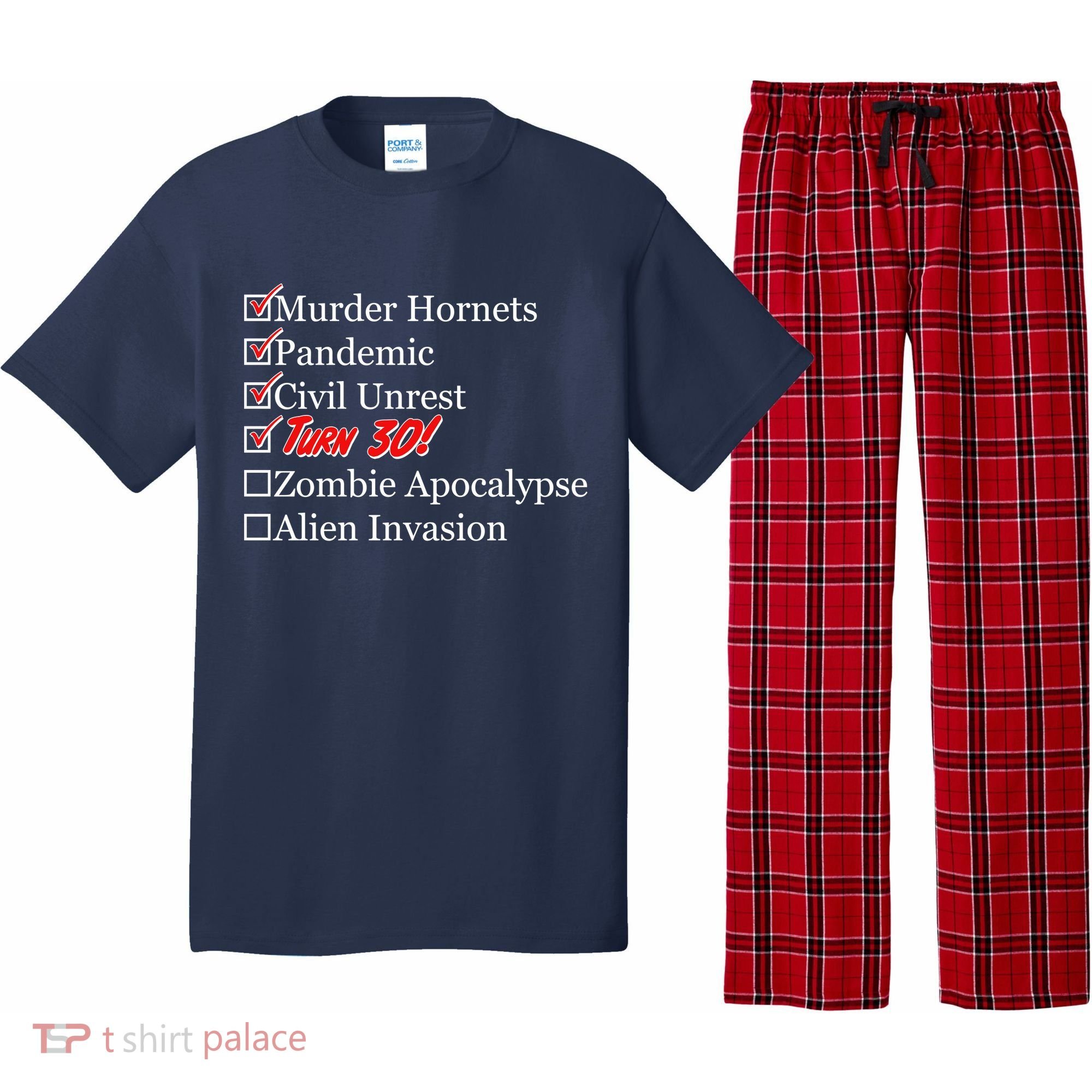Funny Birthday In Quarantine Checklist 30th Birthday Pajama Set