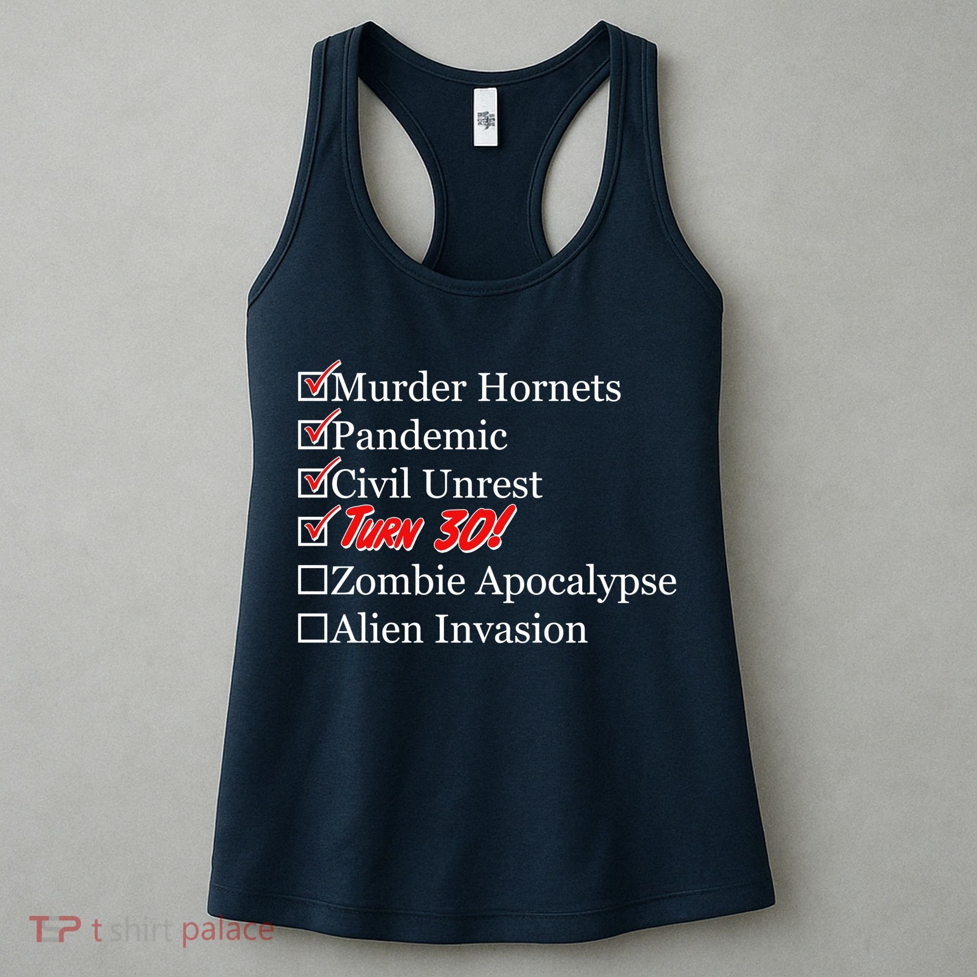 Funny Birthday In Quarantine Checklist 30th Birthday Women's Tank Top