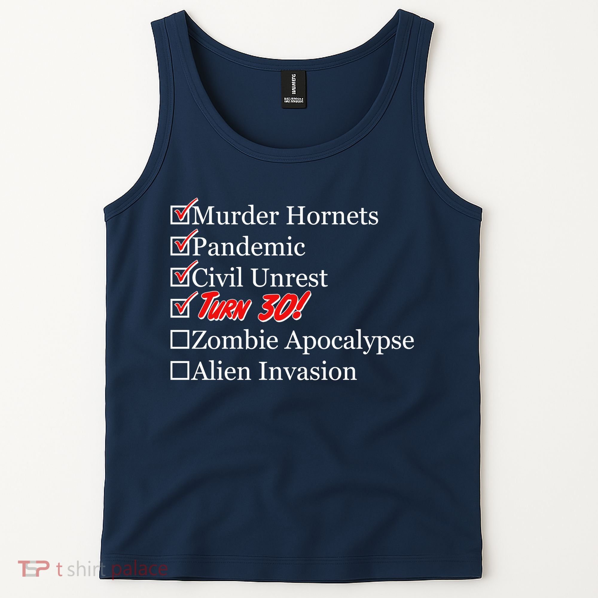 Funny Birthday In Quarantine Checklist 30th Birthday Tank Top