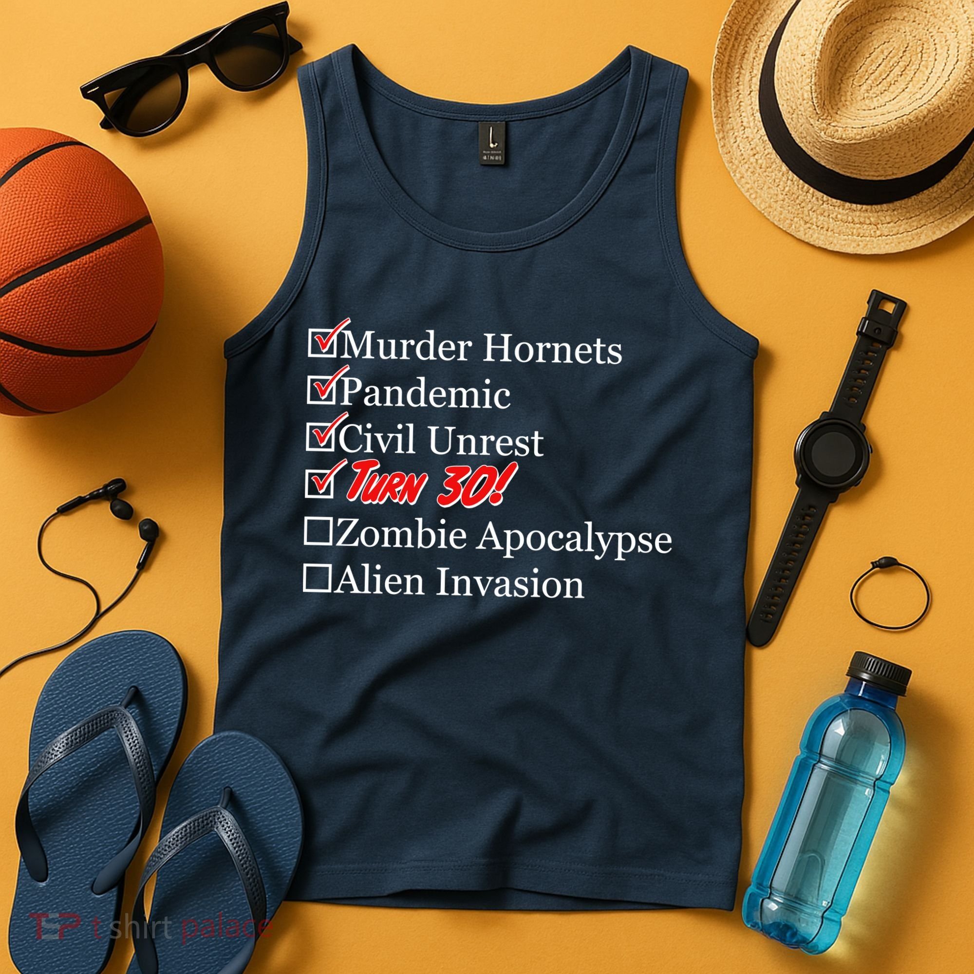 Funny Birthday In Quarantine Checklist 30th Birthday Tank Top
