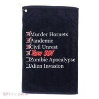 Funny Birthday In Quarantine Checklist 30th Birthday Golf Towel thumb 0