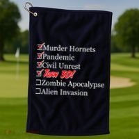 Funny Birthday In Quarantine Checklist 30th Birthday Golf Towel thumb 1