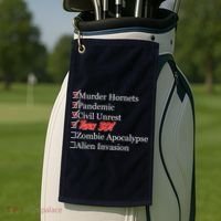 Funny Birthday In Quarantine Checklist 30th Birthday Golf Towel thumb 2