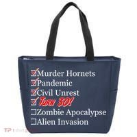 Funny Birthday In Quarantine Checklist 30th Birthday Tote Bag thumb 0