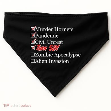 Funny Birthday In Quarantine Checklist 50th Birthday USA-Made Doggie Bandana