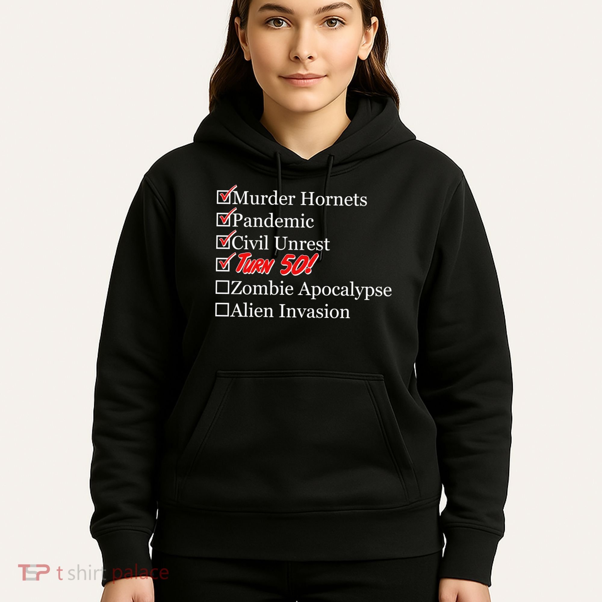 Funny Birthday In Quarantine Checklist 50th Birthday Hoodie
