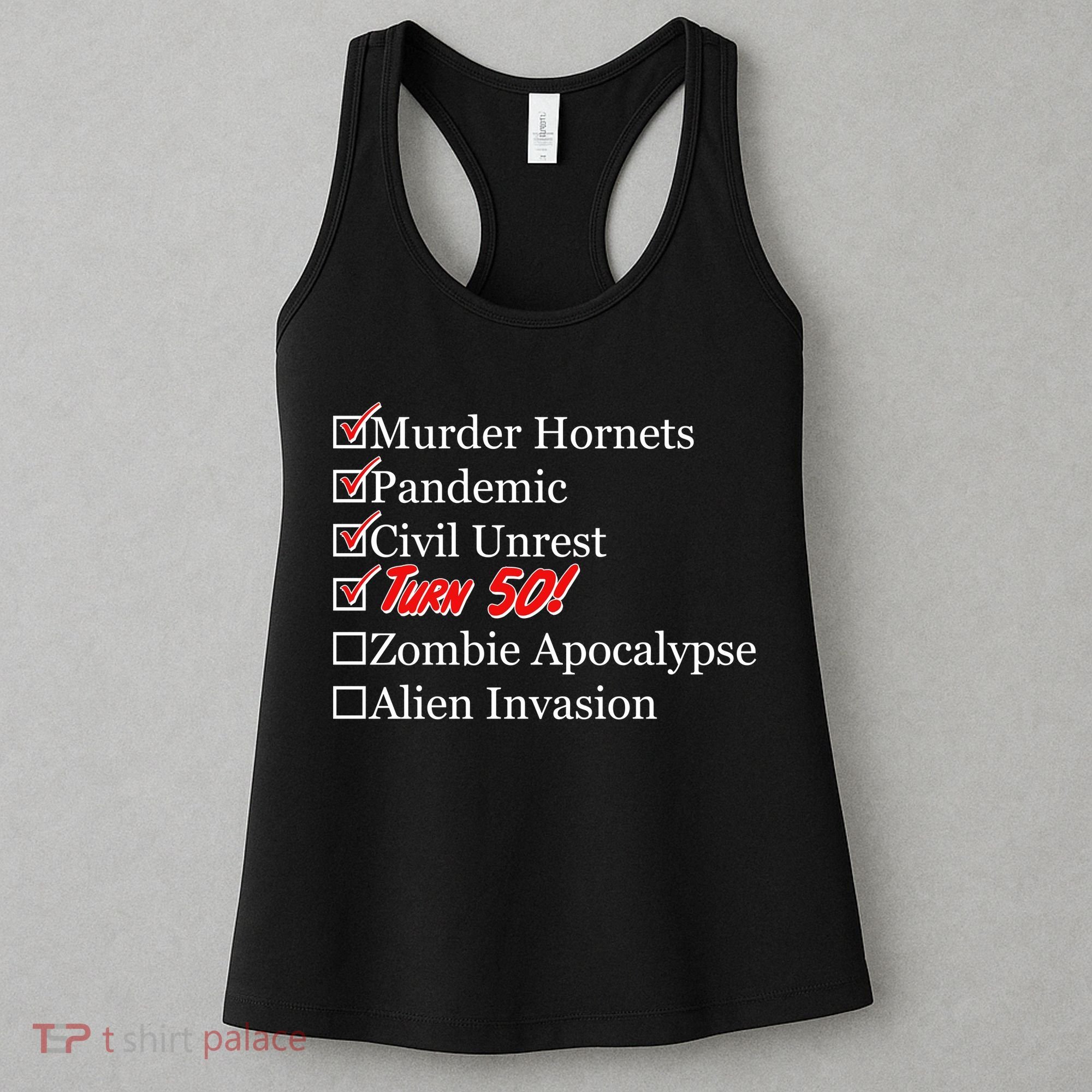 Funny Birthday In Quarantine Checklist 50th Birthday Women's Tank Top