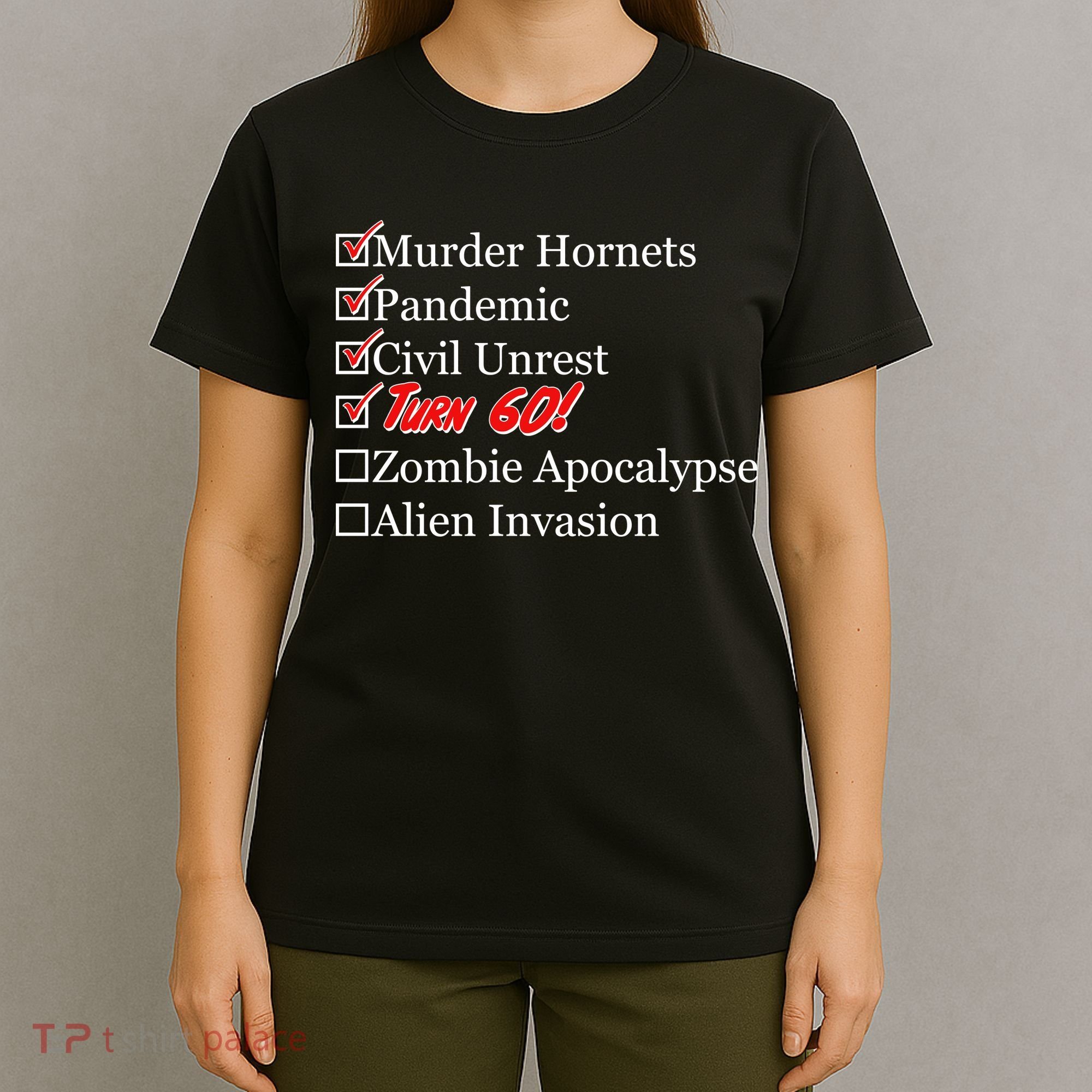 Funny Birthday In Quarantine Checklist 60th Birthday T-Shirt