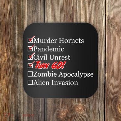 Funny Birthday In Quarantine Checklist 60th Birthday Coaster
