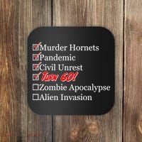 Funny Birthday In Quarantine Checklist 60th Birthday Coaster thumb 0