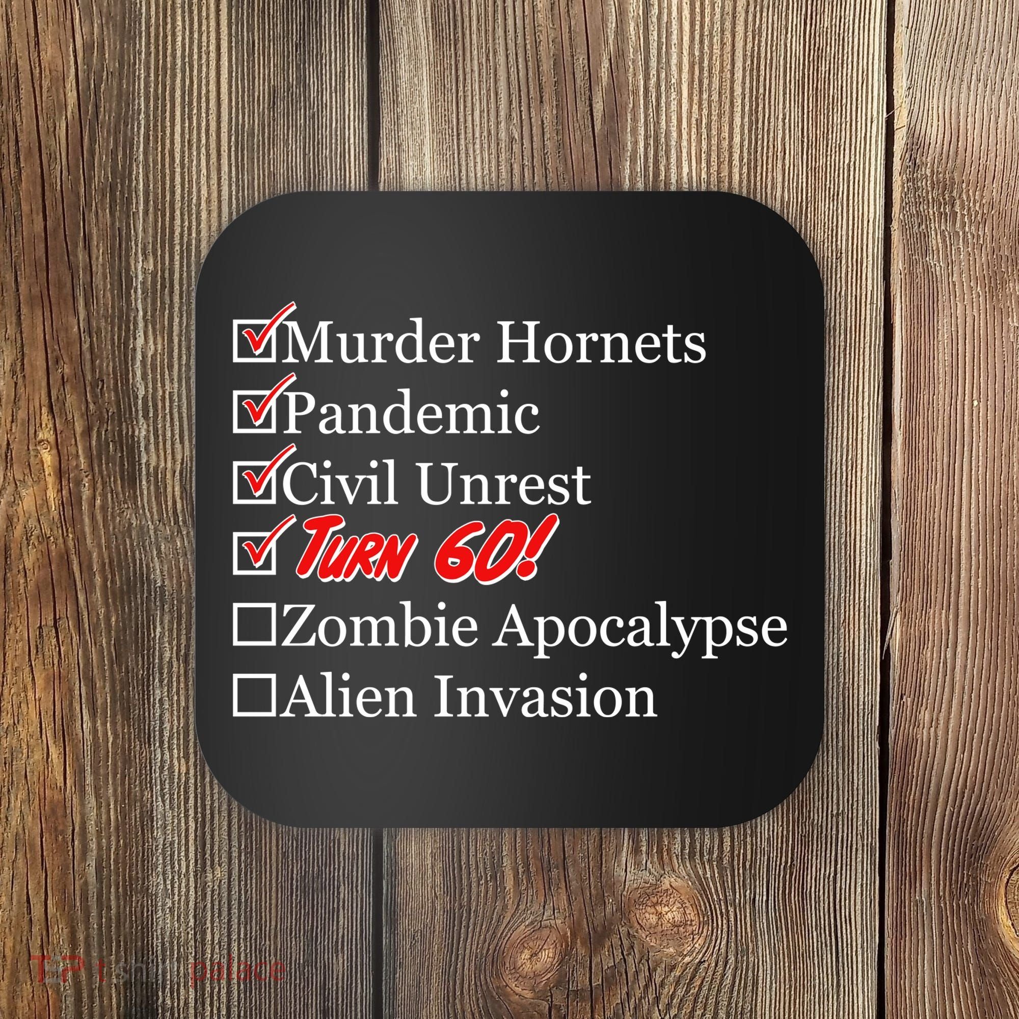 Funny Birthday In Quarantine Checklist 60th Birthday Coaster