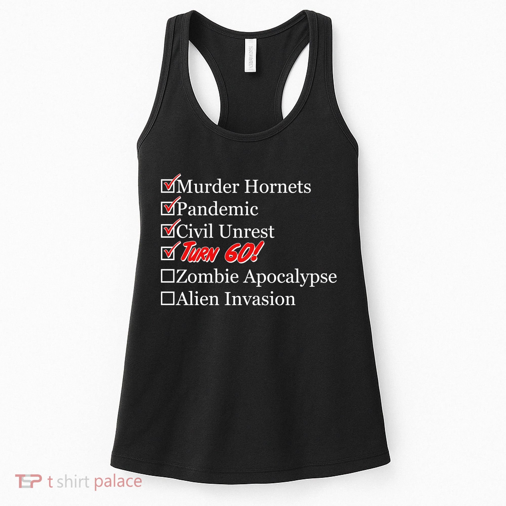 Funny Birthday In Quarantine Checklist 60th Birthday Women's Tank Top