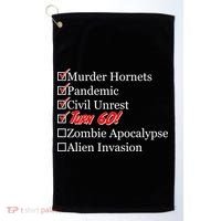 Funny Birthday In Quarantine Checklist 60th Birthday Golf Towel thumb 0