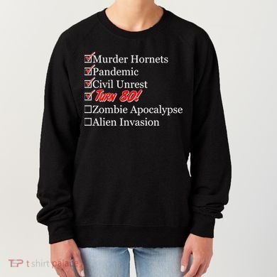 Funny Birthday In Quarantine Checklist 80th Birthday Women's Sweatshirt