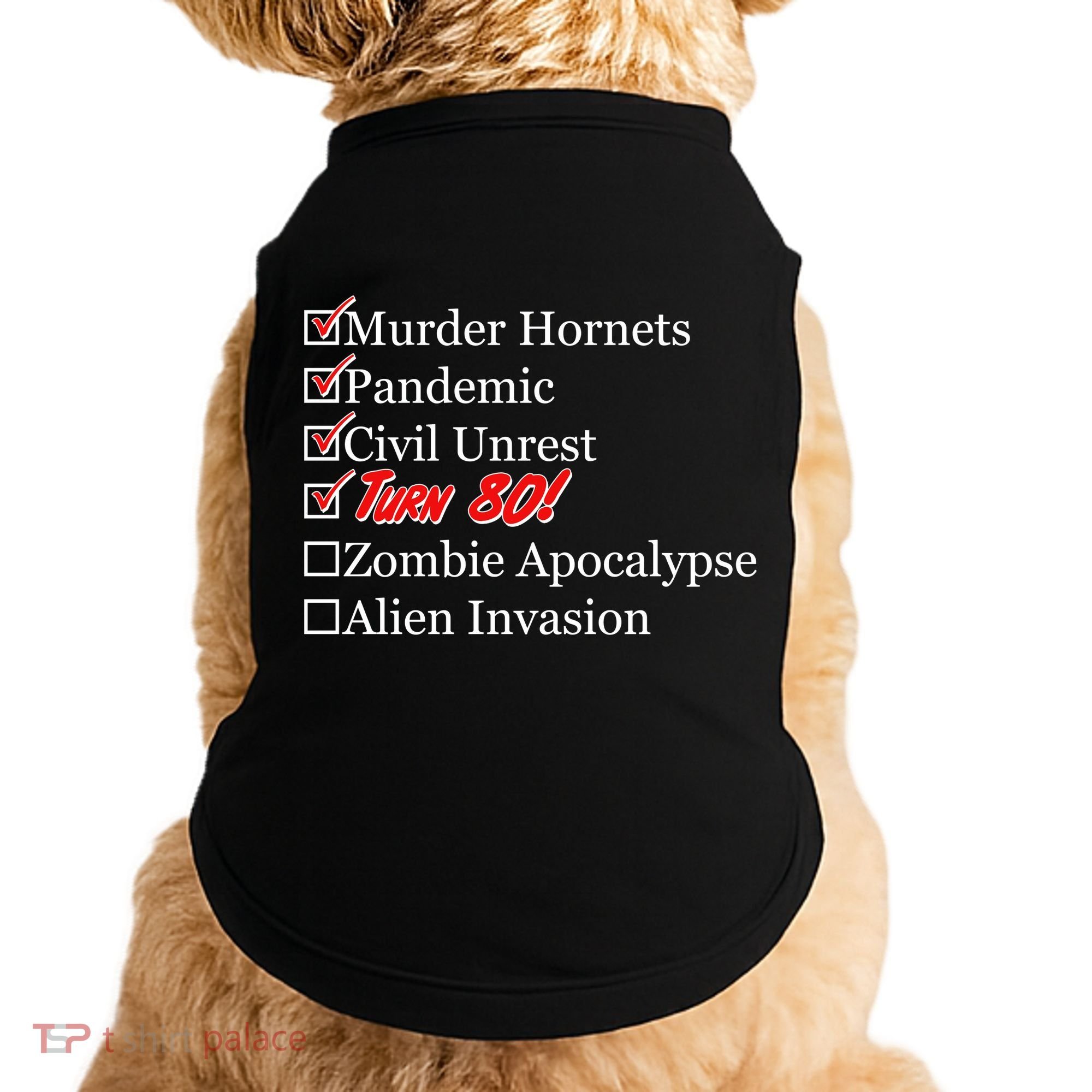 Funny Birthday In Quarantine Checklist 80th Birthday Doggie Tank