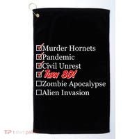 Funny Birthday In Quarantine Checklist 80th Birthday Golf Towel thumb 0