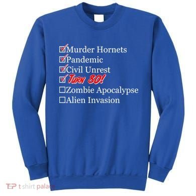 Funny Birthday In Quarantine Checklist 80th Birthday Sweatshirt