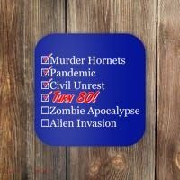Funny Birthday In Quarantine Checklist 80th Birthday Coaster thumb 0
