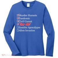 Funny Birthday In Quarantine Checklist 80th Birthday Women's Long Sleeve Shirt thumb 0
