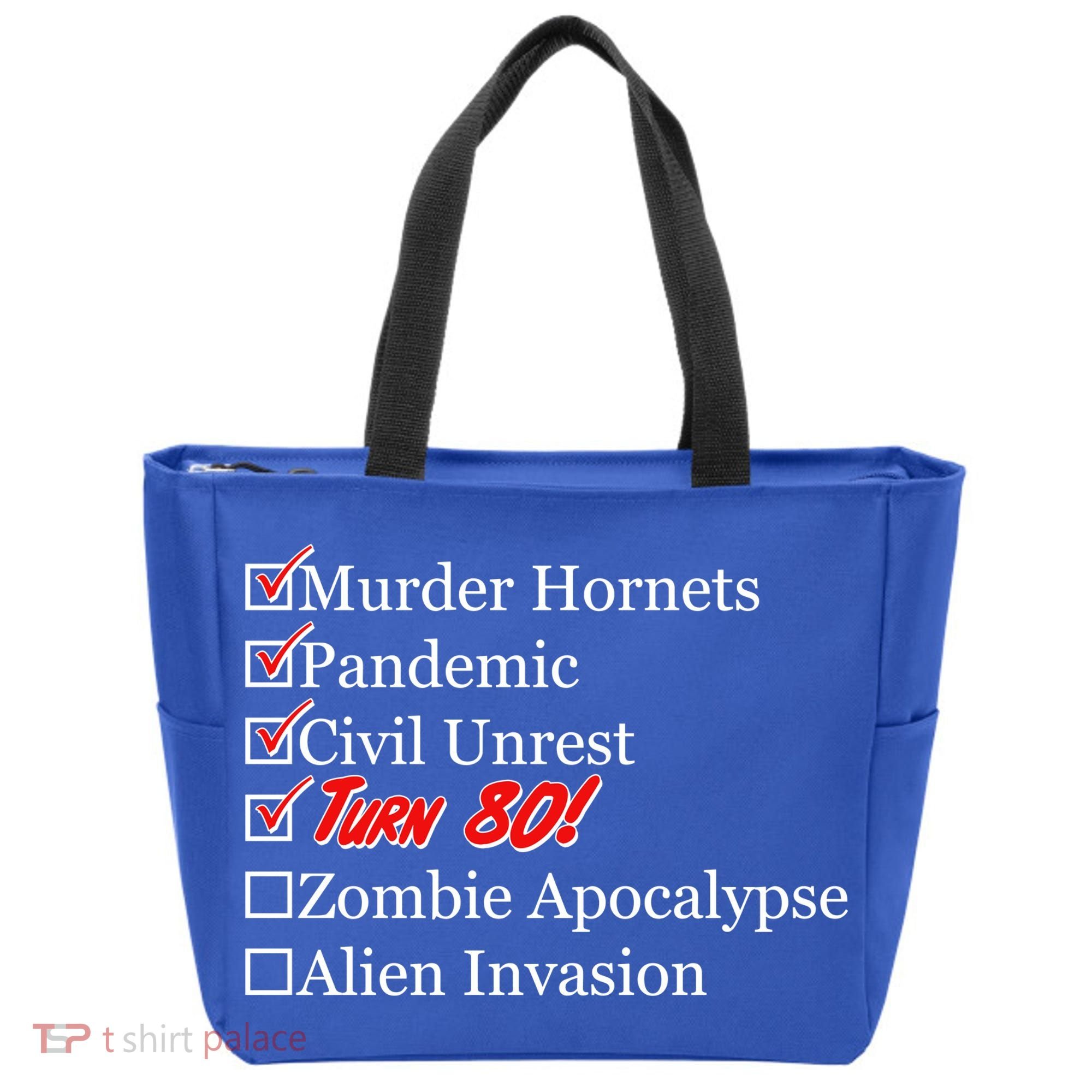 Funny Birthday In Quarantine Checklist 80th Birthday Tote Bag