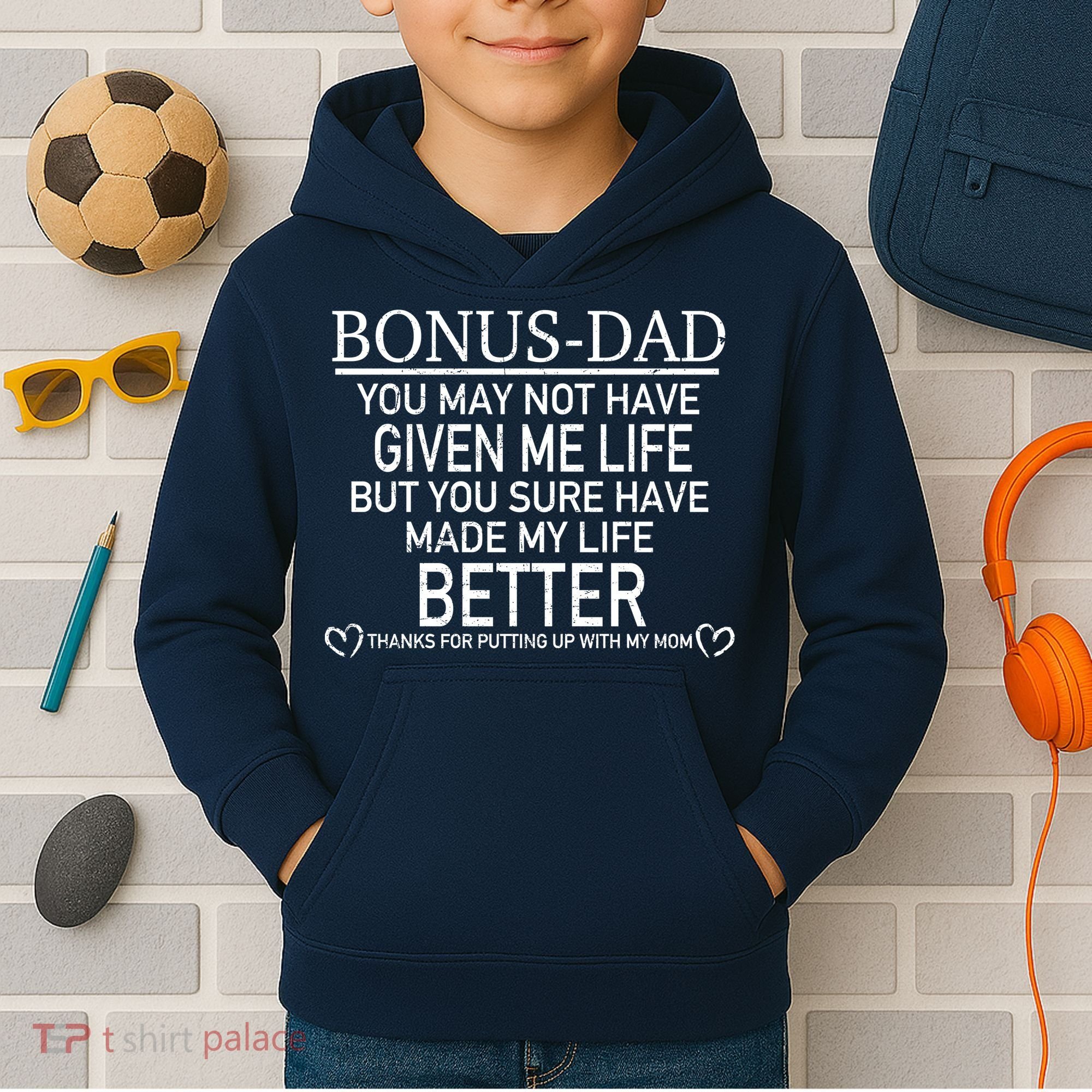 Funny Bonus-Dad Kids Hoodie
