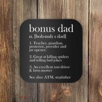 Funny Bonus Dad Definition Coaster thumb 0