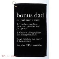 Funny Bonus Dad Definition Golf Towel thumb 0