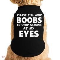 Funny Boob Meme Staring At My Eyes Doggie Tank thumb 0