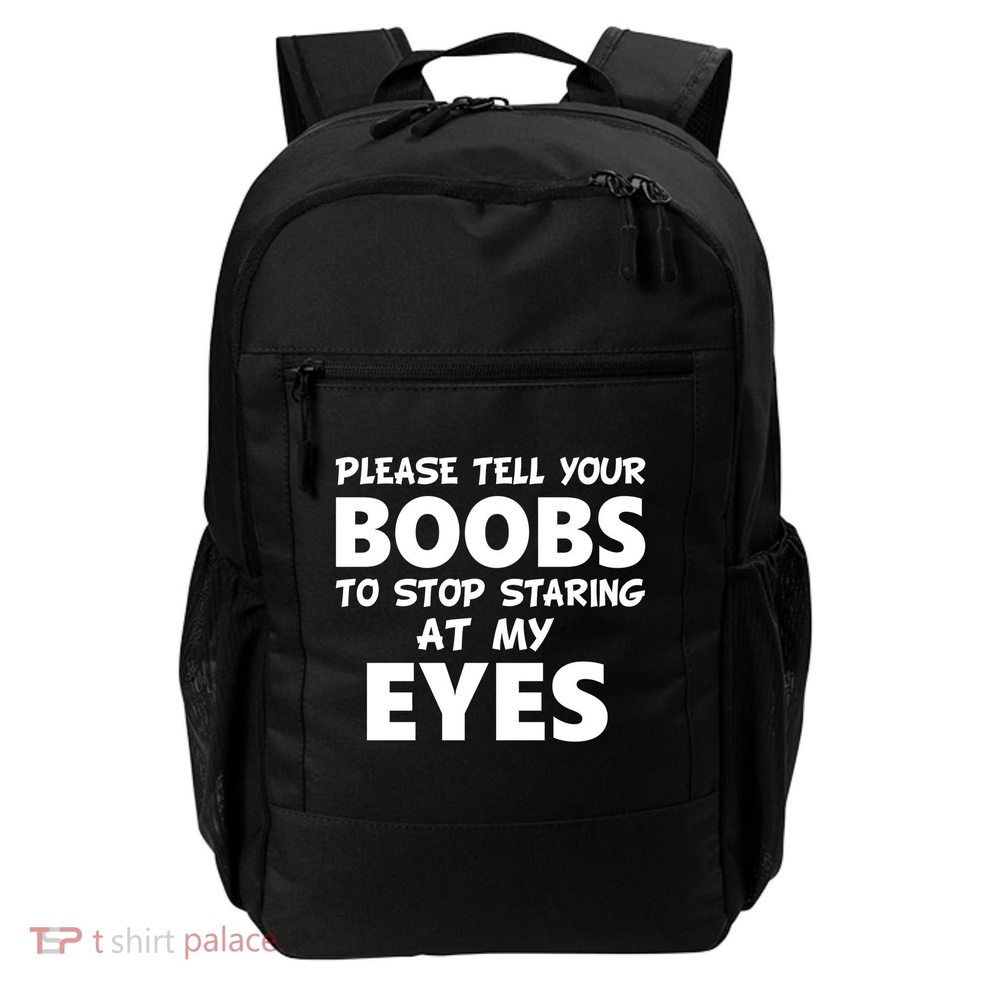 Funny Boob Meme Staring At My Eyes Backpack