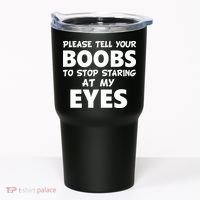 Funny Boob Meme Staring At My Eyes Tumbler thumb 0