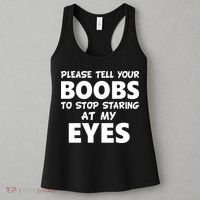 Funny Boob Meme Staring At My Eyes Women's Tank Top thumb 3