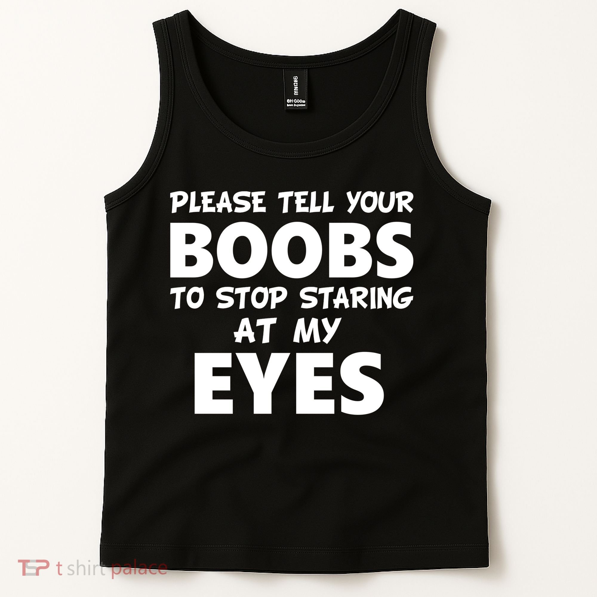 Funny Boob Meme Staring At My Eyes Tank Top