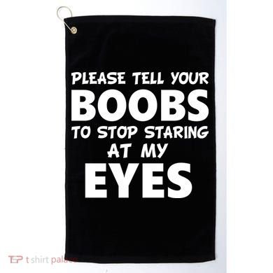 Funny Boob Meme Staring At My Eyes Golf Towel