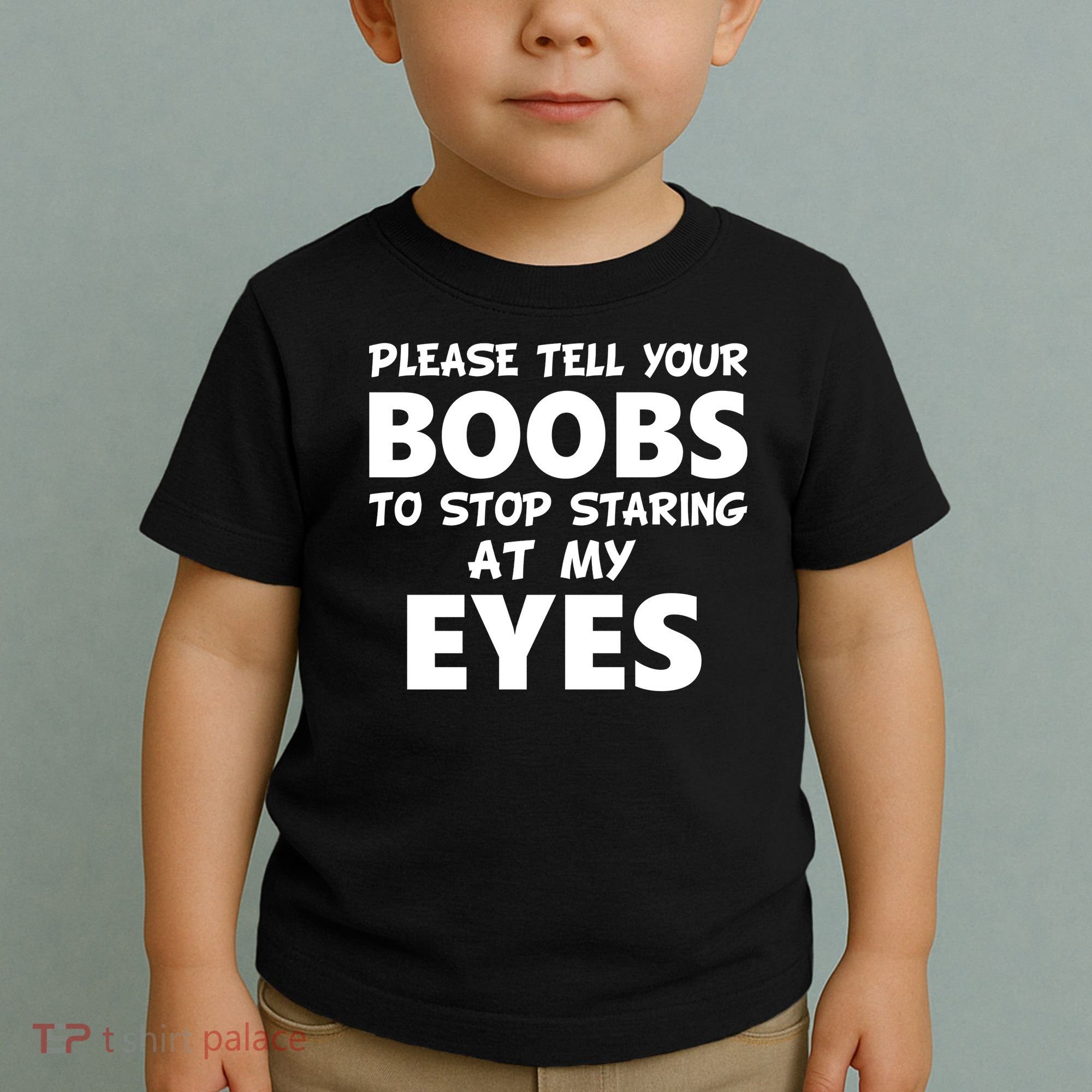 Funny Boob Meme Staring At My Eyes Toddler T-Shirt
