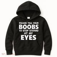 Funny Boob Meme Staring At My Eyes Kids Hoodie thumb 0
