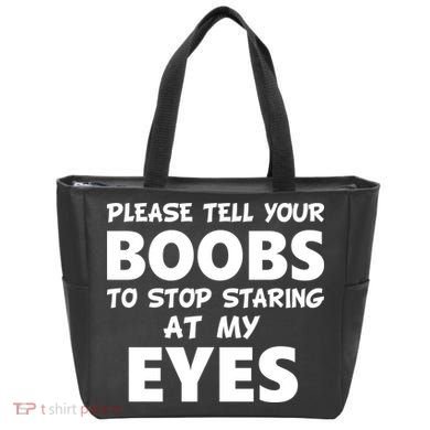 Funny Boob Meme Staring At My Eyes Tote Bag