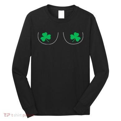 Funny Boob Novelty Shamrocks Long Sleeve Shirt