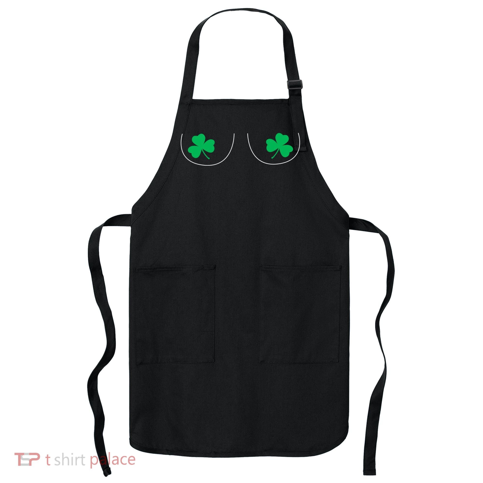 Funny Boob Novelty Shamrocks Apron