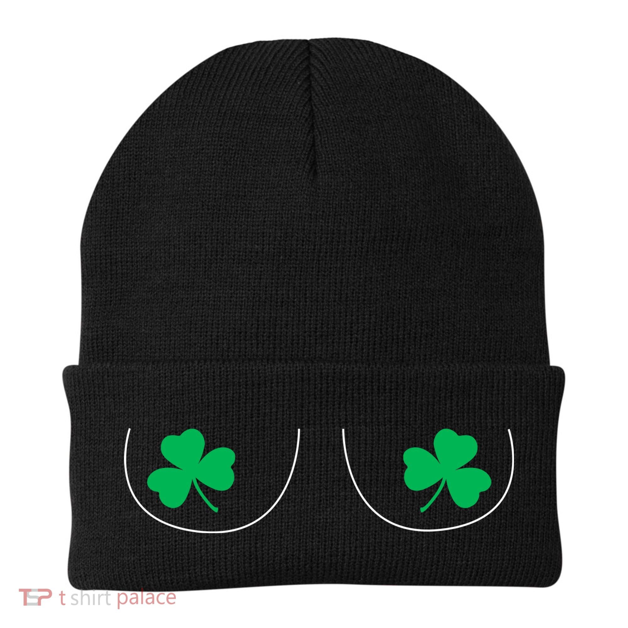 Funny Boob Novelty Shamrocks Beanie