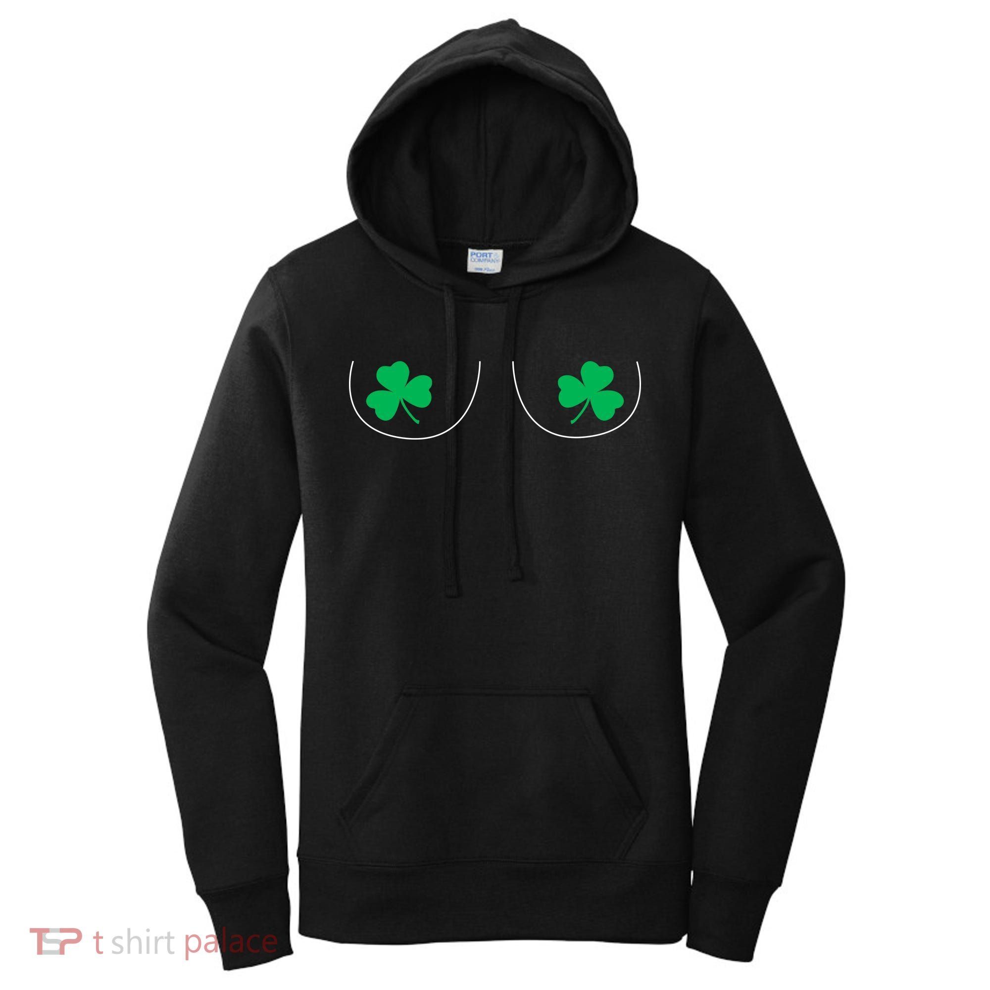 Funny Boob Novelty Shamrocks Women's Hoodie