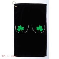 Funny Boob Novelty Shamrocks Golf Towel thumb 0