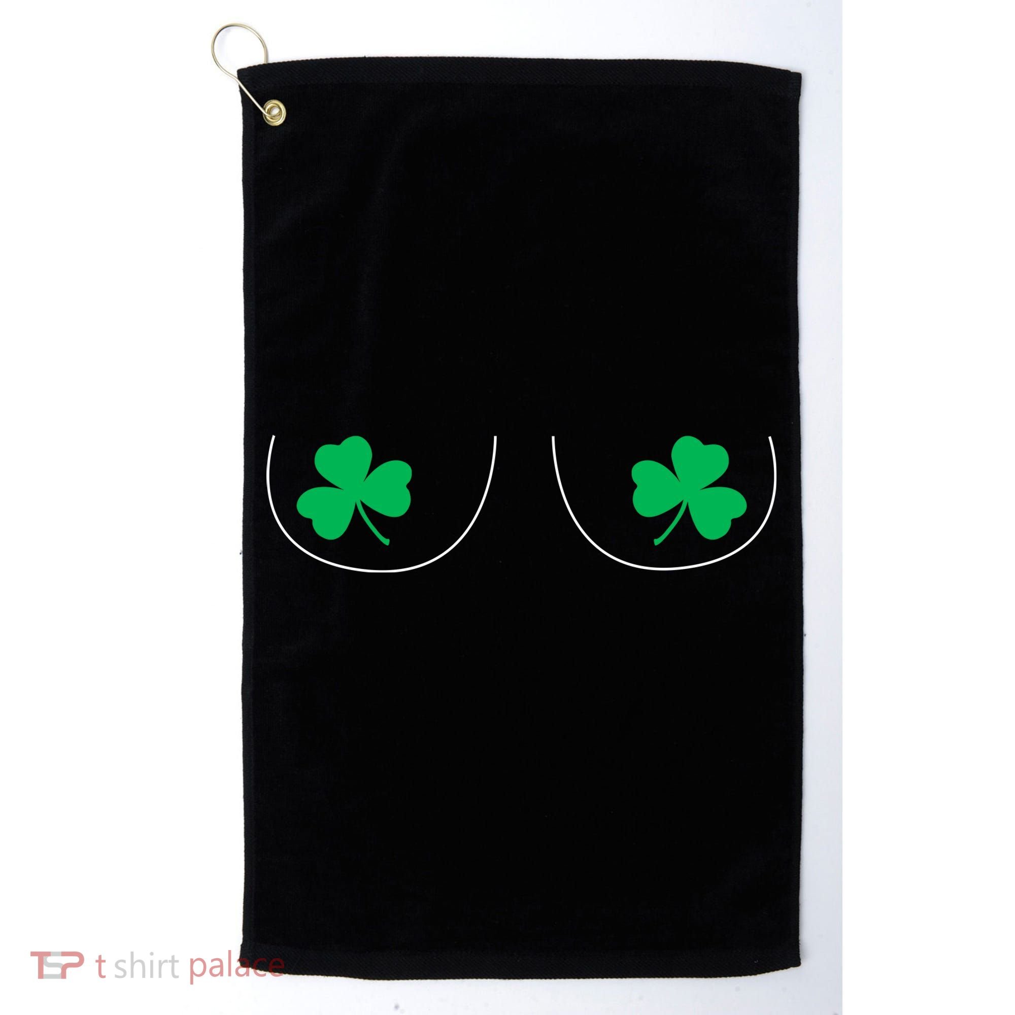 Funny Boob Novelty Shamrocks Golf Towel