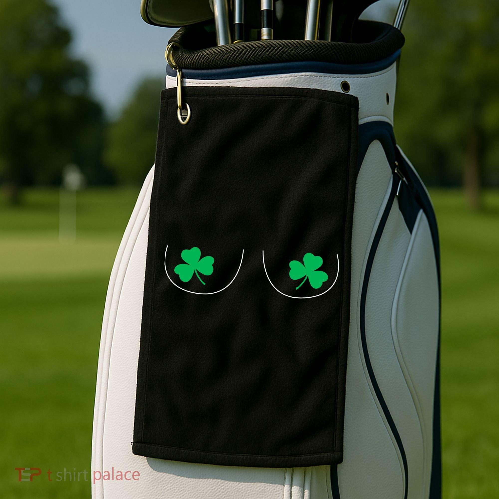 Funny Boob Novelty Shamrocks Golf Towel