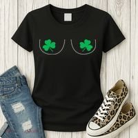 Funny Boob Novelty Shamrocks Women's T-Shirt thumb 3