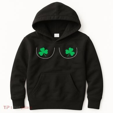 Funny Boob Novelty Shamrocks Kids Hoodie