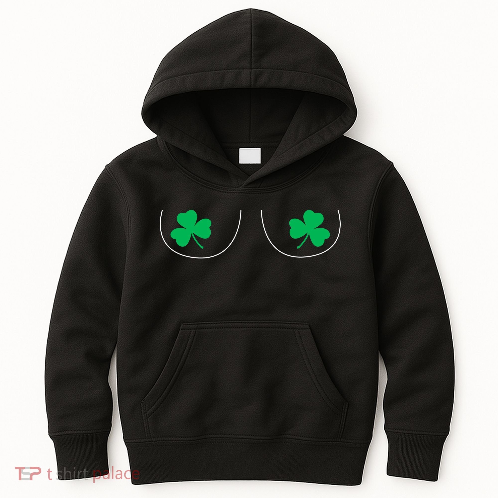 Funny Boob Novelty Shamrocks Kids Hoodie