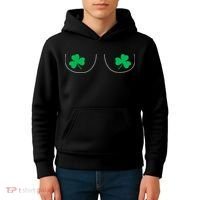 Funny Boob Novelty Shamrocks Kids Hoodie thumb 4