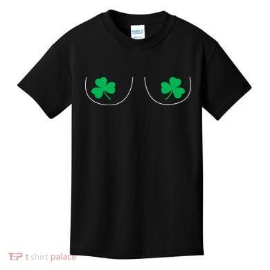 Funny Boob Novelty Shamrocks Kids T-Shirt