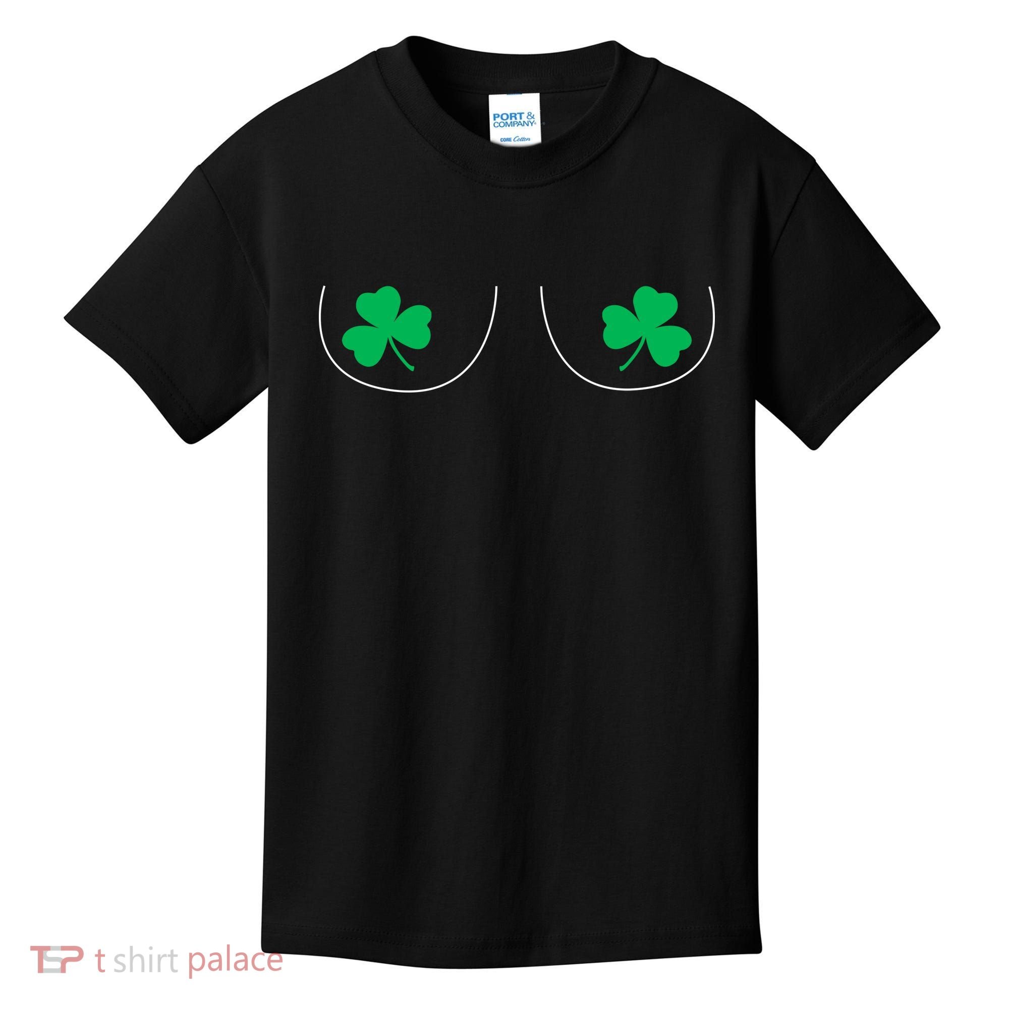 Funny Boob Novelty Shamrocks Kids T-Shirt