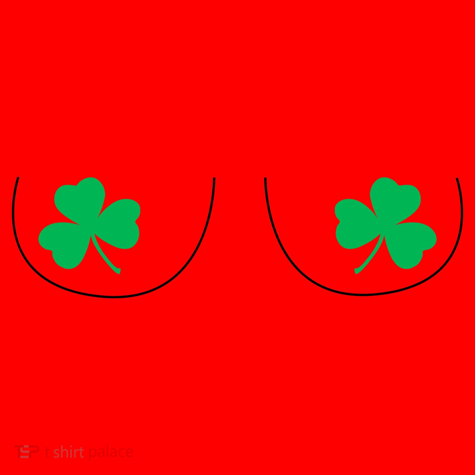 Funny Boob Novelty Shamrocks Santa Hat